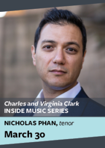 flyer for inside music series with nicholas phan