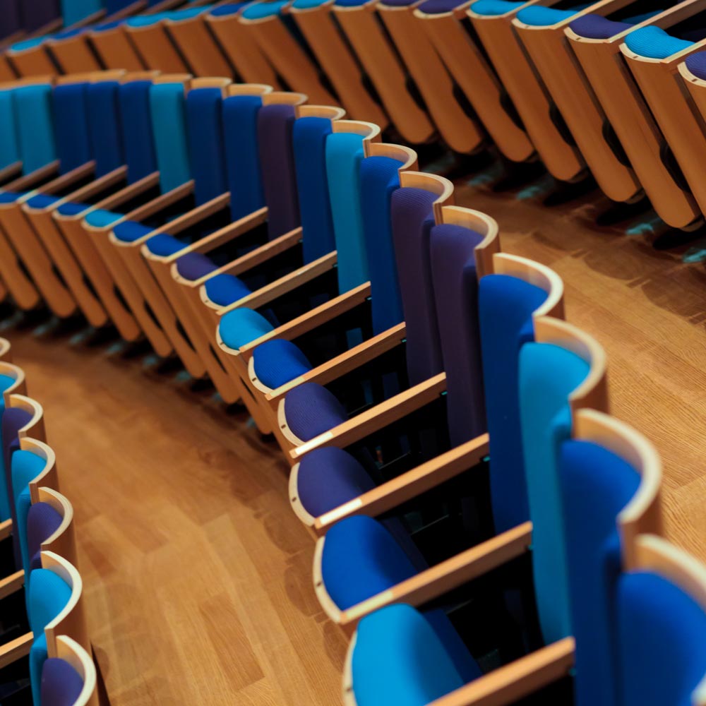 blue theatre seats