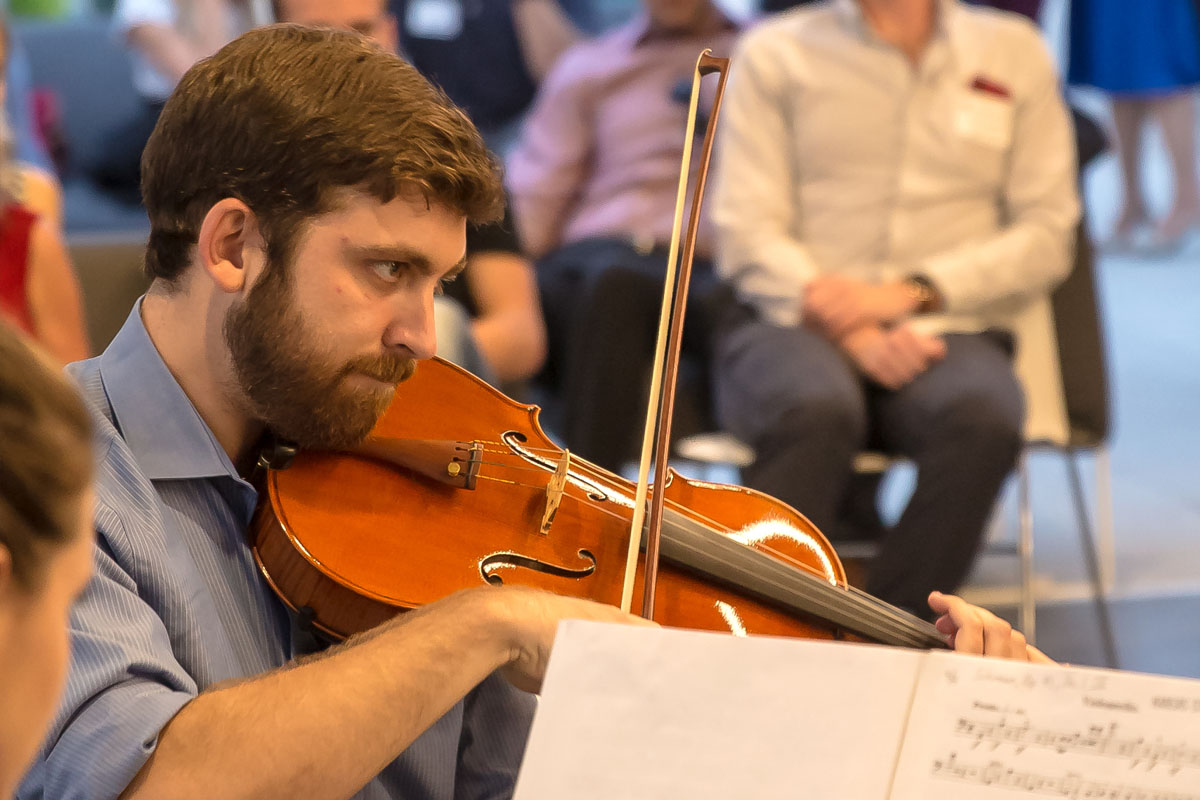 man playing violin