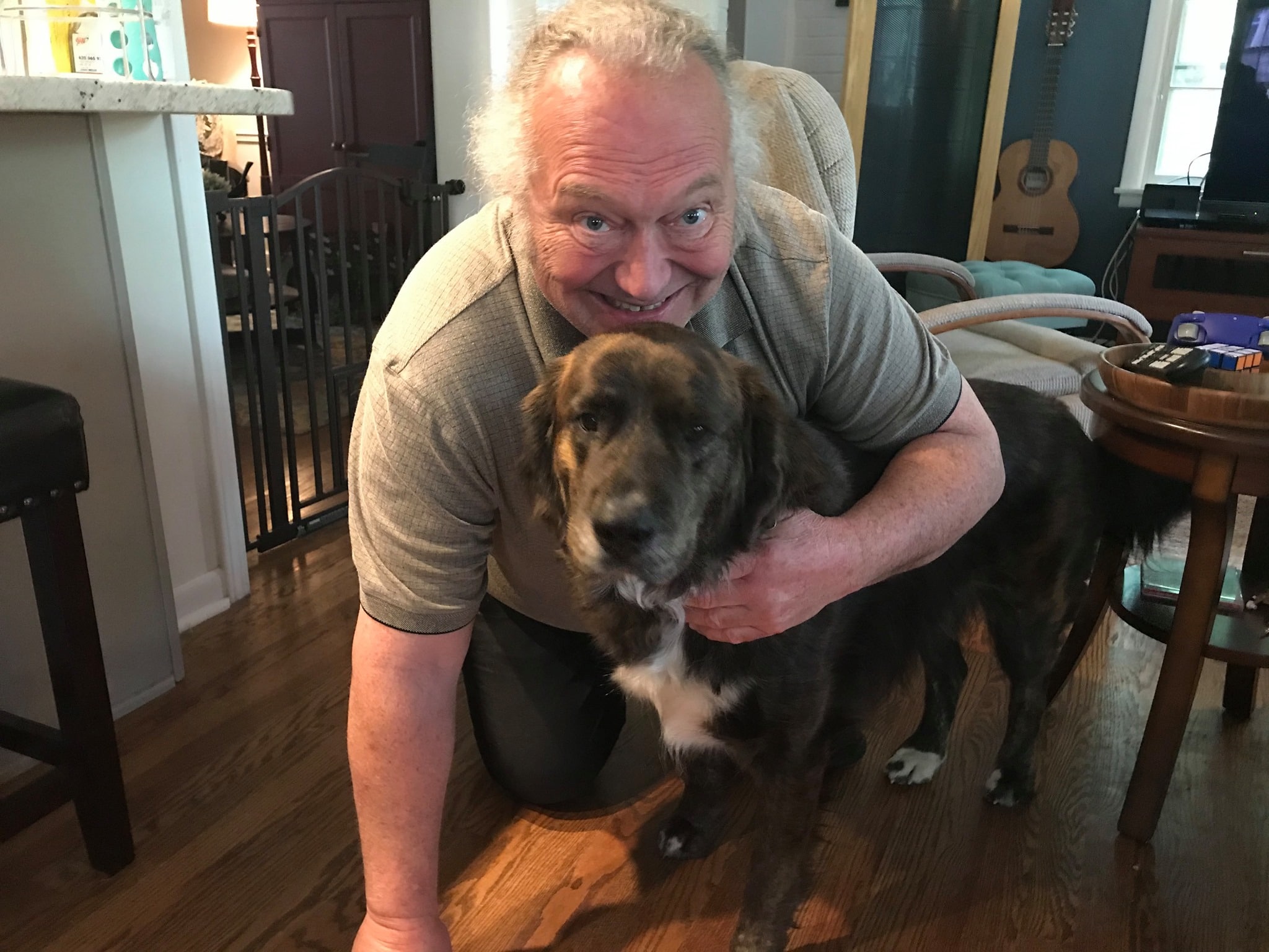 Roger Oyster with Henry the dog